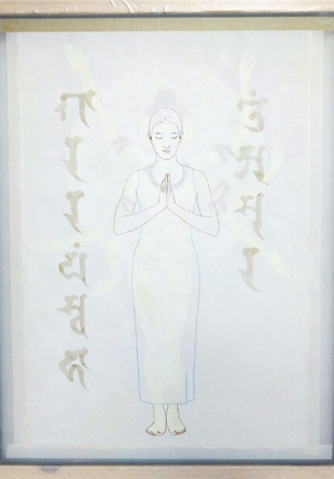 日本画家　佐藤宏三「祈り〜阿修羅の娘」「Prayer ~ Asura」裏彩色　蓄光顔料