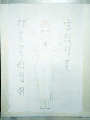 日本画家　佐藤宏三「祈り〜阿修羅の娘」「Prayer ~ Asura」隠蔽工作　水晶末