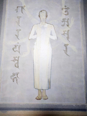 日本画家　佐藤宏三「祈り〜阿修羅の娘」「Prayer ~ Asura」表彩色　背景　マスキング