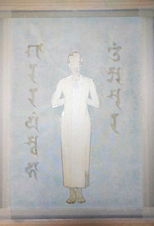 日本画家　佐藤宏三「祈り〜阿修羅の娘」「Prayer ~ Asura」表彩色　背景　海綿