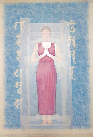 日本画家　佐藤宏三「祈り〜阿修羅の娘」「Prayer ~ Asura」表彩色