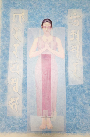 日本画家　佐藤宏三「祈り〜阿修羅の娘」「Prayer ~ Asura」表彩色　Recovery