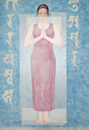 日本画家　佐藤宏三「祈り〜阿修羅の娘」「Prayer ~ Asura」表彩色　Recovery