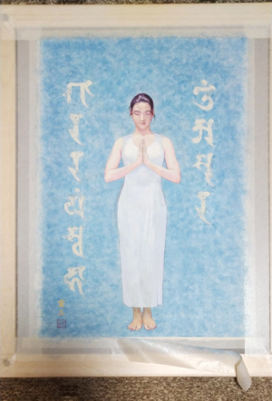 日本画家　佐藤宏三「祈り〜阿修羅の娘」「Prayer ~ Asura」　表装