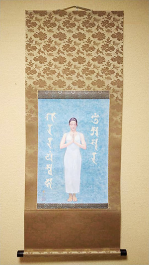 日本画家　佐藤宏三「祈り〜阿修羅の娘」「Prayer ~ Asura」　表装