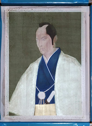 日本画家　佐藤宏三「八代将軍徳川吉宗公像　8th Shogun Tokugawa Yoshimune」　本画制作　裏彩色　洗い