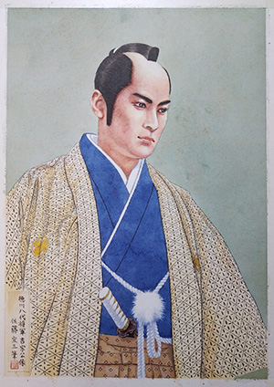 日本画家　佐藤宏三「八代将軍　８th Shogun」　下図制作