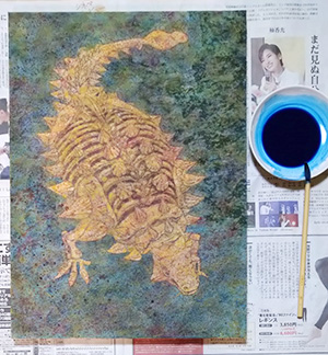 日本画家 佐藤宏三　恐竜復元 dinosaur restoration　彩色