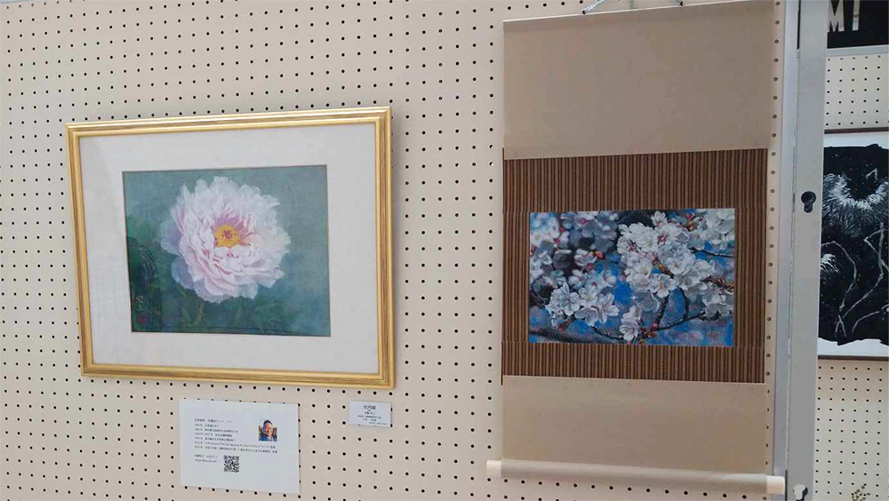 日本画家　佐藤宏三 「花麗讃歌」出品作品「桜花」「牡丹図」