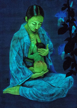 日本画家　佐藤宏三 Hidden Art「真説 桃太郎」落款完成　暗