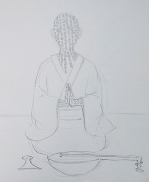 日本画家 佐藤宏三 Hidden Art「耳無し芳一」スケッチ