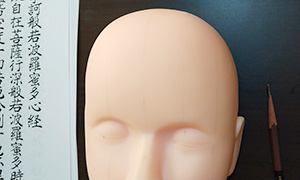 日本画家 佐藤宏三 Hidden Art「耳無し芳一」参考用マネキン 鉛筆にて補助罫線