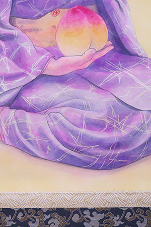 日本画家　佐藤宏三 Hidden Art「真説 桃太郎」表装　部分アップ