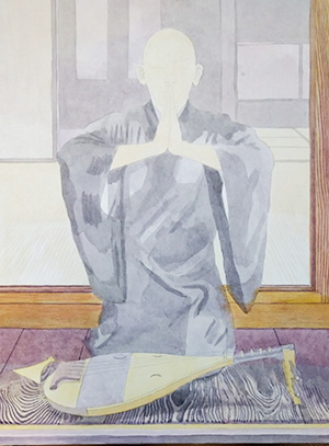 日本画家 佐藤宏三 Hidden Art「耳無し芳一」下図 骨描き前の彩色