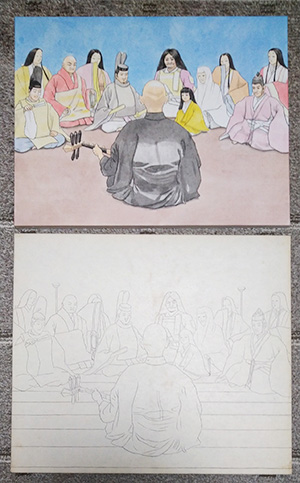 日本画家 佐藤宏三 Hidden Art「耳無し芳一」其壱 雲肌麻紙にて描き直し