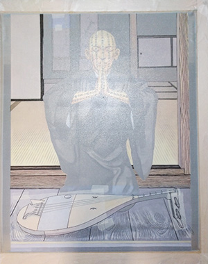 日本画家 佐藤宏三 Hidden Art「耳無し芳一」其弐 本画骨描き