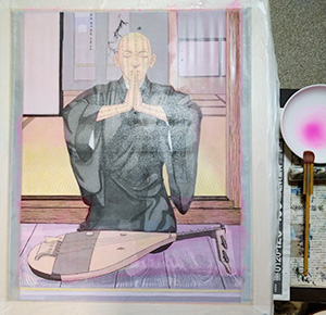 日本画家 佐藤宏三 Hidden Art「耳無し芳一」其弐 本画彩色 ブリリアントローズライト