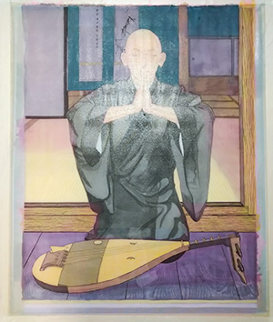 日本画家 佐藤宏三 Hidden Art「耳無し芳一」其弐 本画彩色 棒絵具の染料で彩色