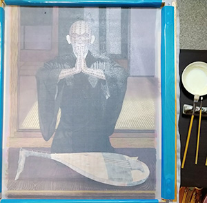 日本画家 佐藤宏三 Hidden Art「耳無し芳一」其弐 蓄光顔料にて裏彩色