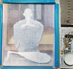 日本画家 佐藤宏三 Hidden Art「耳無し芳一」其弐 象牙色で彩色