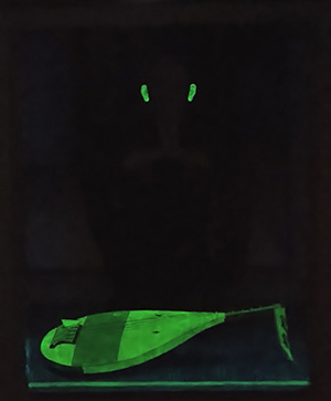 日本画家 佐藤宏三 Hidden Art「耳無し芳一」其弐 蓄光顔料にて裏彩色