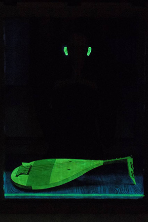 日本画家 佐藤宏三 Hidden Art「耳無し芳一」其弐 蓄光顔料発光確認