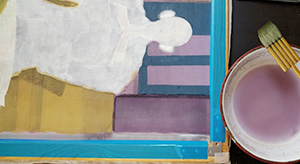 日本画家 佐藤宏三 Hidden Art「耳無し芳一」其弐 蓄光顔料にて裏彩色