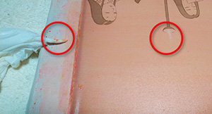 日本画家 佐藤宏三 Hidden Art「耳無芳一」其壱 本画 ブリリアントローズライトとガンボージ 余分な絵具の拭き取り