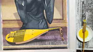 日本画家 佐藤宏三 Hidden Art「耳無し芳一」其弐 琵琶の彩色 ガンボージ