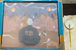 日本画家 佐藤宏三 Hidden Art「耳無芳一」其壱 蓄光顔料による裏彩色