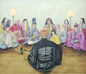 日本画家 佐藤宏三 Hidden Art「耳無し芳一」芳一さん 琵琶演奏姿勢修正