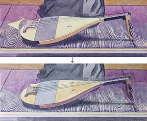 日本画家 佐藤宏三 Hidden Art「耳無し芳一」其弐 修正前と修正後