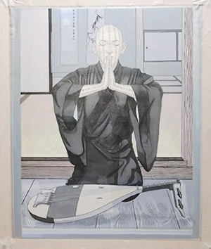 日本画家 佐藤宏三 Hidden Art「耳無し芳一」其弐 本画骨描き隈取り