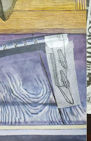 日本画家 佐藤宏三 Hidden Art「耳無し芳一」其弐 本画骨描き