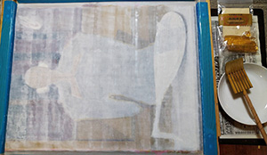 日本画家 佐藤宏三 Hidden Art「耳無し芳一」其弐 軟靭膠素(なんじんこうそ)を溶かしたドーサ引き