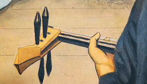 日本画家 佐藤宏三 Hidden Art「耳無芳一」其壱 表彩色 平家琵琶の弦