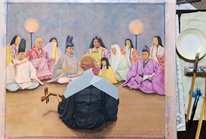 日本画家 佐藤宏三 Hidden Art「耳無芳一」其壱 表彩色 マスキング