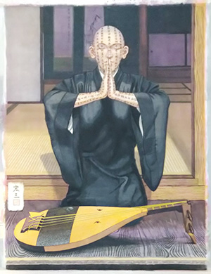 日本画家 佐藤宏三 Hidden Art「耳無芳一」其弐 表彩色 落款を入れる場所の検討