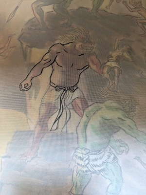 日本画家 佐藤宏三 Hidden Art「地獄極楽変相図」下図のトレース