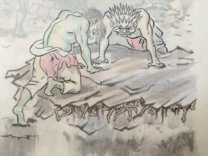 日本画家 佐藤宏三 Hidden Art「地獄極楽変相図」下図のトレース 「衆合地獄」